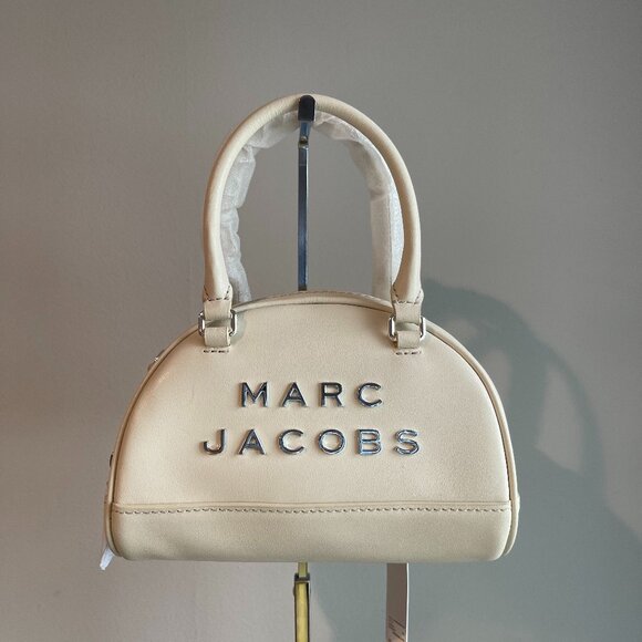 Marc Jacobs Small Bowler Bag w/ Guitar Strap Crossbody Strap - Marshmallow - NWT - Picture 1 of 6